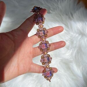 hand- beaded vintage bracelet purple